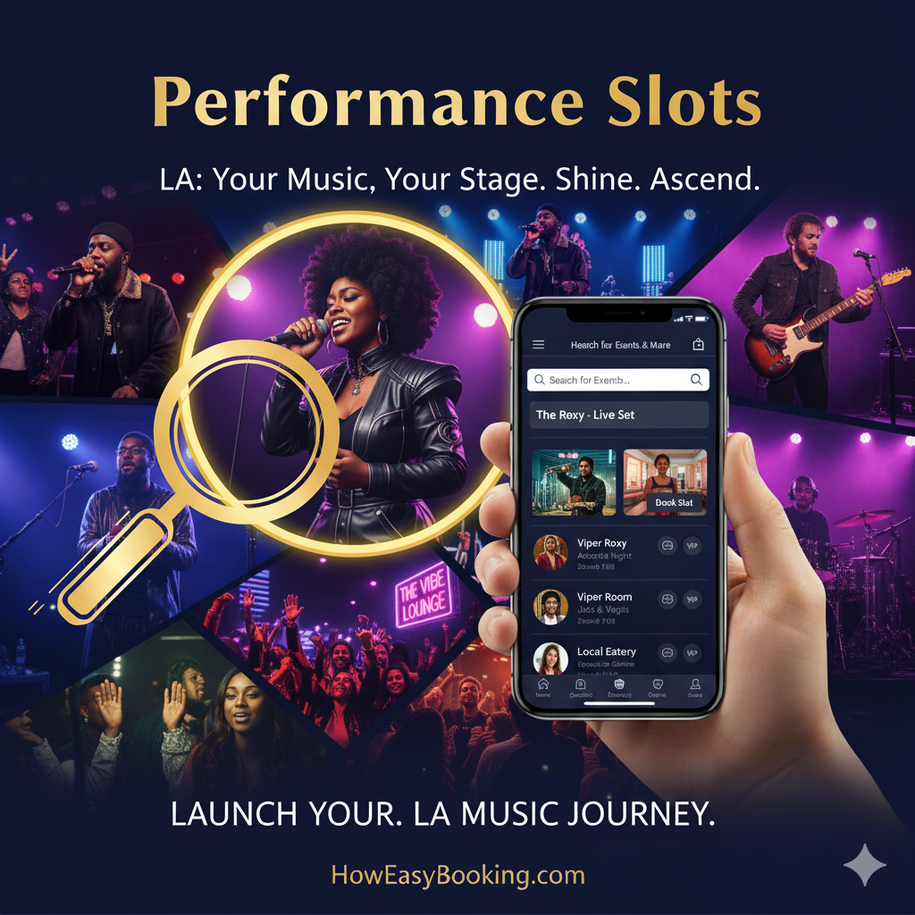 BOOK MUSIC PERFORMANCE SLOT LA: Get Discovered by Venues & Fans