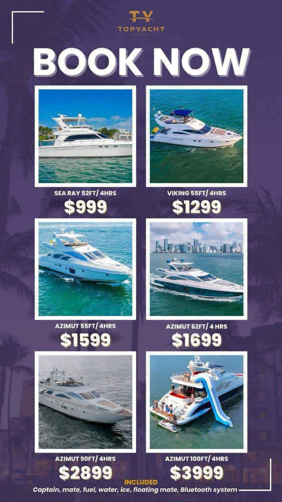 Luxury Yacht Rentals Miami - TopYacht Rentals | Book Private Yacht Charters