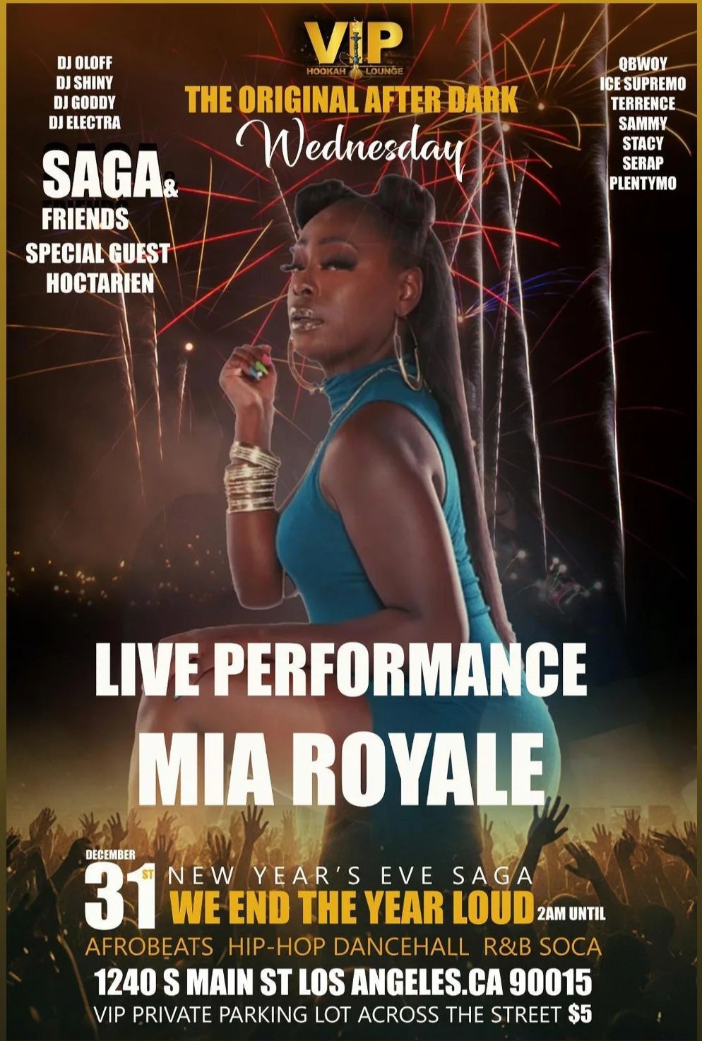 Mia Royal Live at VIP Hookah Lounge | NYE After-Hours with DJ Oloff | Downtown LA